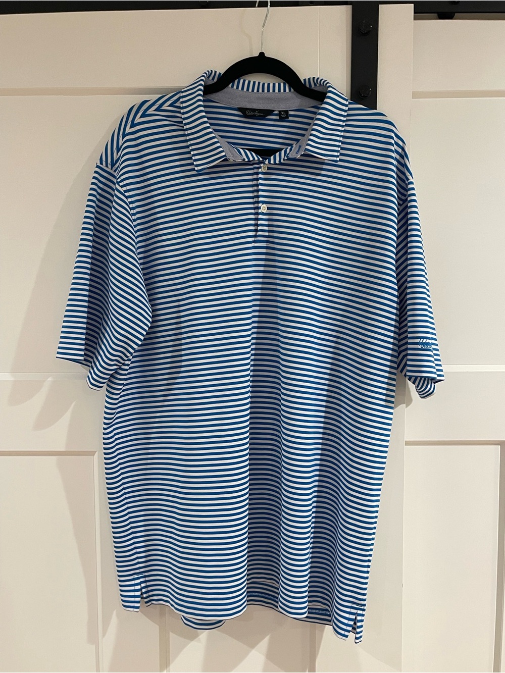 Walter Hagen Blue and White Striped Polo